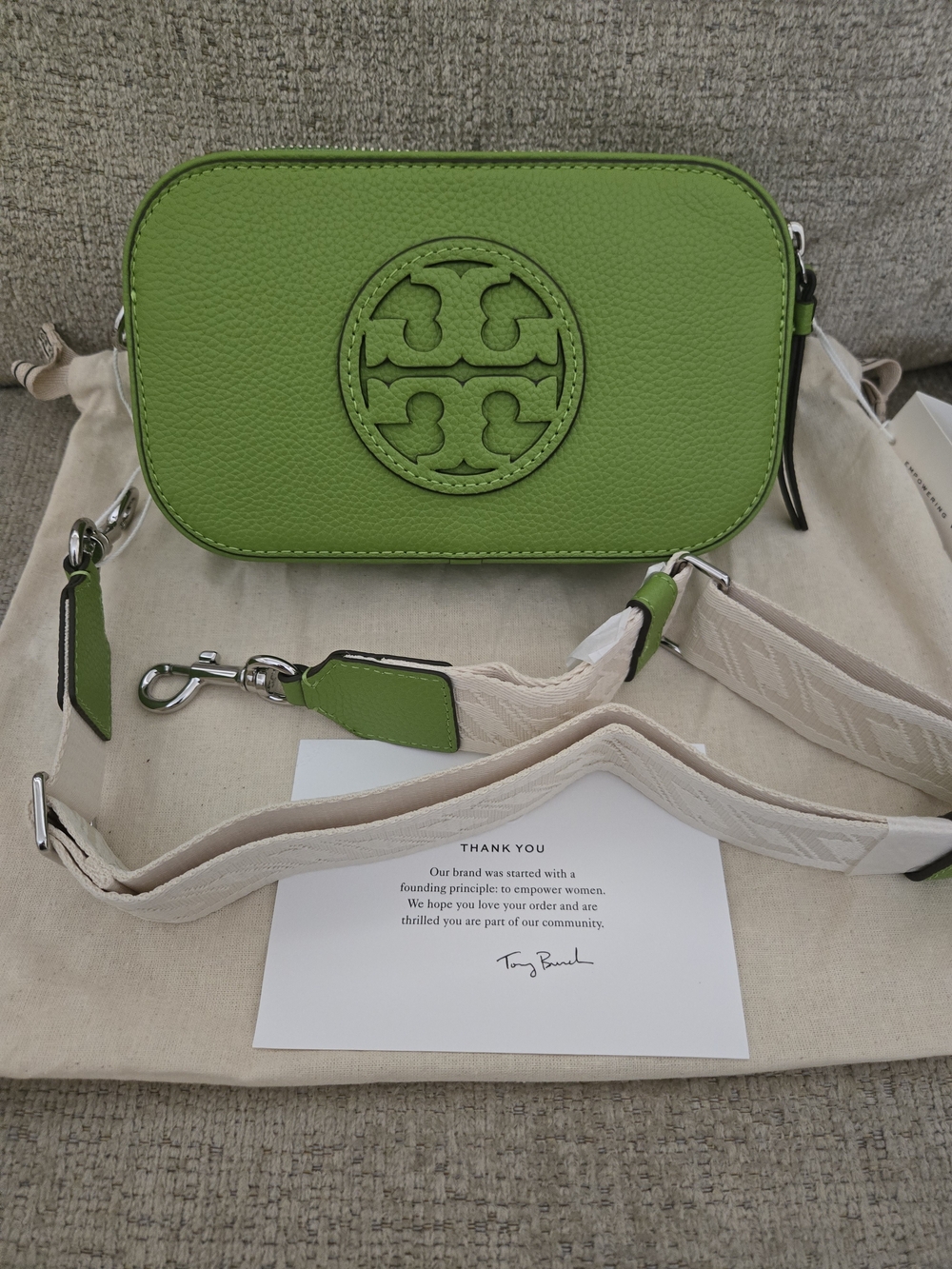 BNWT!! TORY BURCH MINI MILLER CROSSBODY BAG - WHEAT GRASS